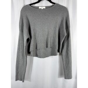 Klesis Women's Gray Cropped Sweater Long Sleeve Size L